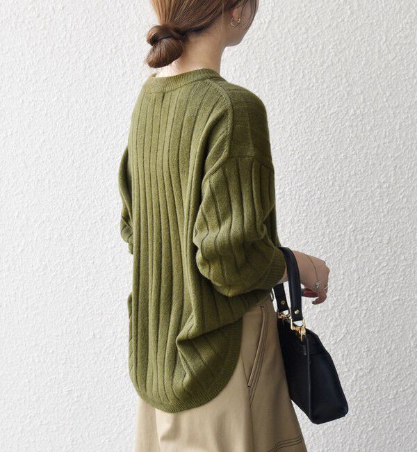 SHIPS any「SHIPS any:〈手洗い可能〉ヤク ワイドリブ ラウンドヘム ニット プルオーバー」|ニット・セーター|