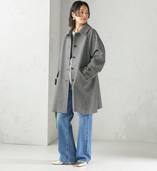 SHIPS for women「千鳥 / ソリッド ウール メルトン ステンカラー コート」|ステンカラーコート|