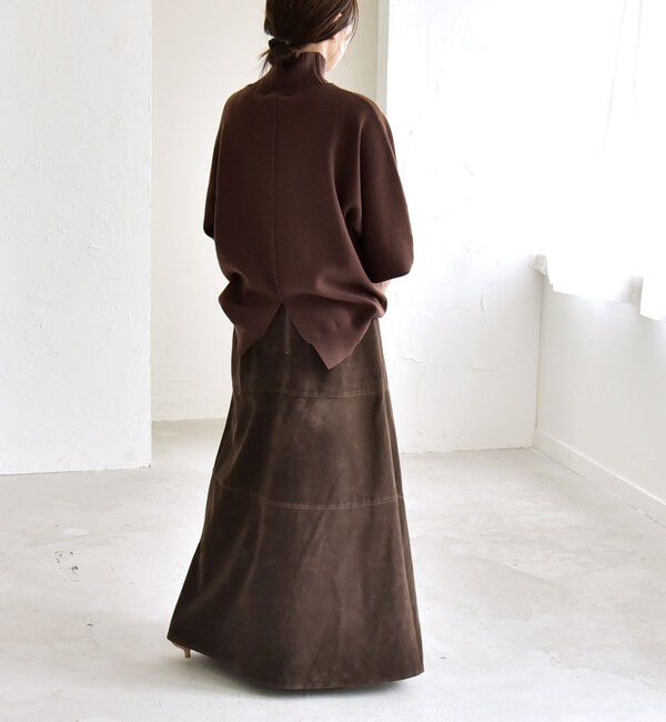 quaranciel「quaranciel:〈洗濯機可能〉タートルネック ラグラン ロングリブ ニット プルオーバー」|ニット・セーター|