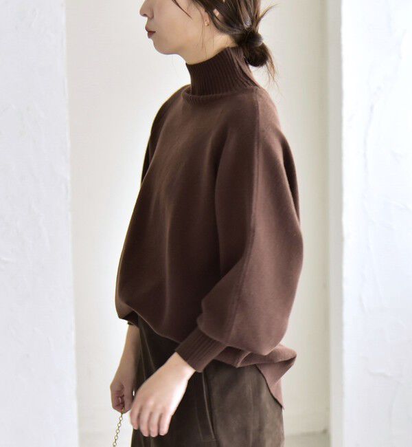 quaranciel「quaranciel:〈洗濯機可能〉タートルネック ラグラン ロングリブ ニット プルオーバー」|ニット・セーター|