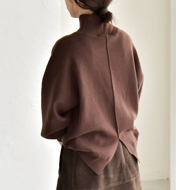 quaranciel「quaranciel:〈洗濯機可能〉タートルネック ラグラン ロングリブ ニット プルオーバー」|ニット・セーター|