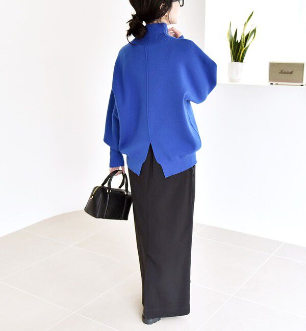 quaranciel「quaranciel:〈洗濯機可能〉タートルネック ラグラン ロングリブ ニット プルオーバー」|ニット・セーター|