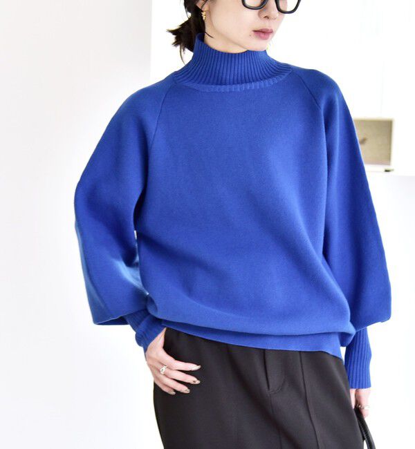 quaranciel「quaranciel:〈洗濯機可能〉タートルネック ラグラン ロングリブ ニット プルオーバー」|ニット・セーター|