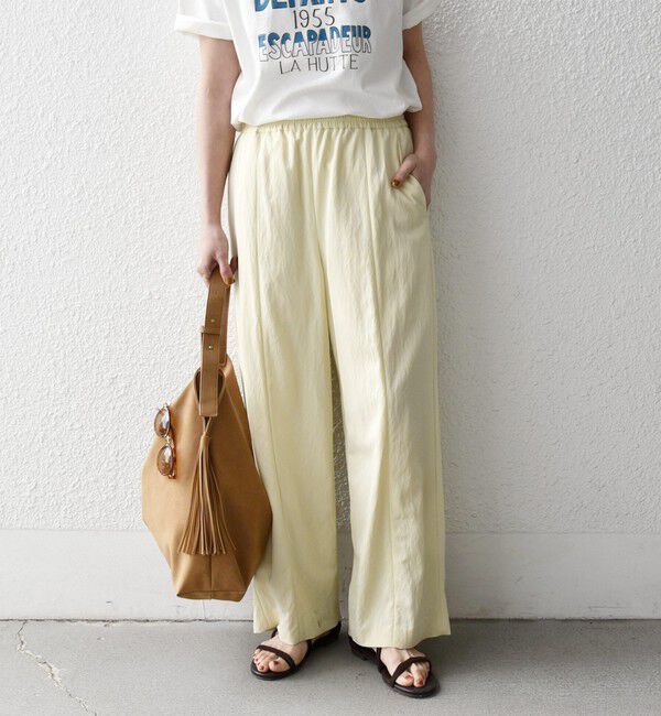 SHIPS any「SHIPS any:〈洗濯機可能〉ツイル センター シーム ワイド イージー パンツ」|その他|イエロー