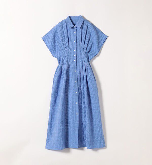 SHIPS any「《予約》SHIPS any:〈手洗い可能〉サッカー ウエストシェイプ シャツ ワンピース」|ワンピース|