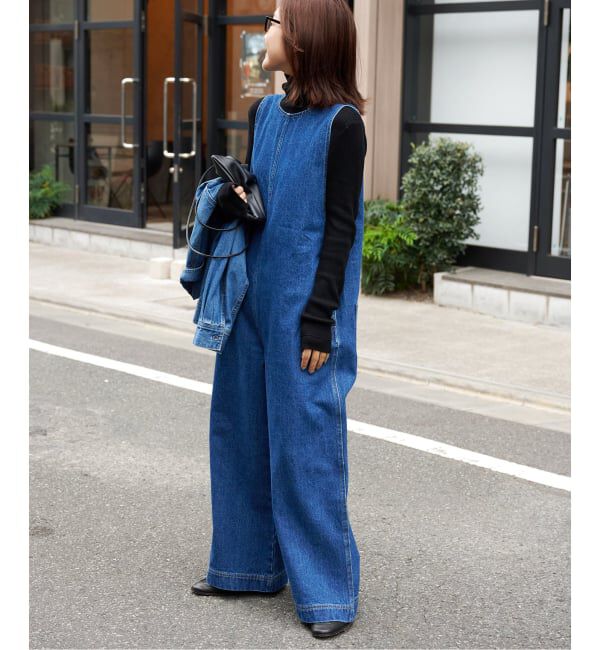 OUTDOOR PRODUCTS Usual Things「ULT デニムバックVネックオールインワン」|オールインワン|