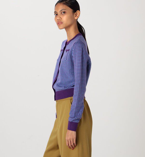 CABaN「コットンカシミヤ ギンガムチェックカーディガン」|カーディガン|