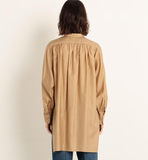MACPHEE「コットンモールスキン バンドカラーチュニックシャツ」|シャツ・ブラウス|
