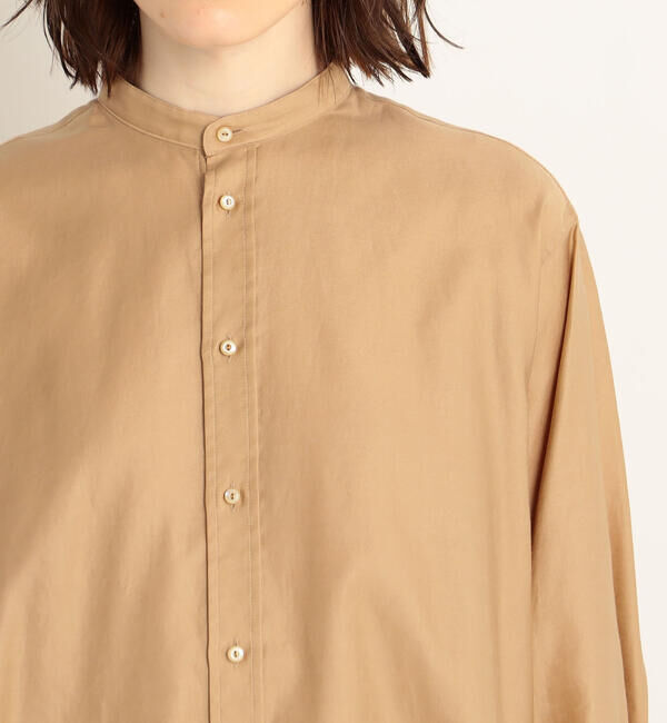 MACPHEE「コットンモールスキン バンドカラーチュニックシャツ」|シャツ・ブラウス|