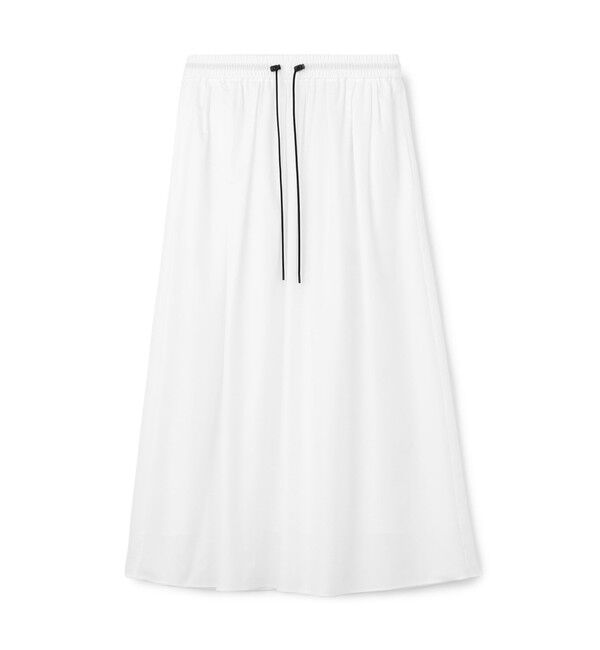 MACPHEE「【WEB限定】クリスピータフタ ギャザーロングスカート」|フレア|11 ホワイト