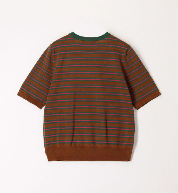 CABaN「コットンストライプ ハーフスリーブプルオーバー」|ニット・セーター|