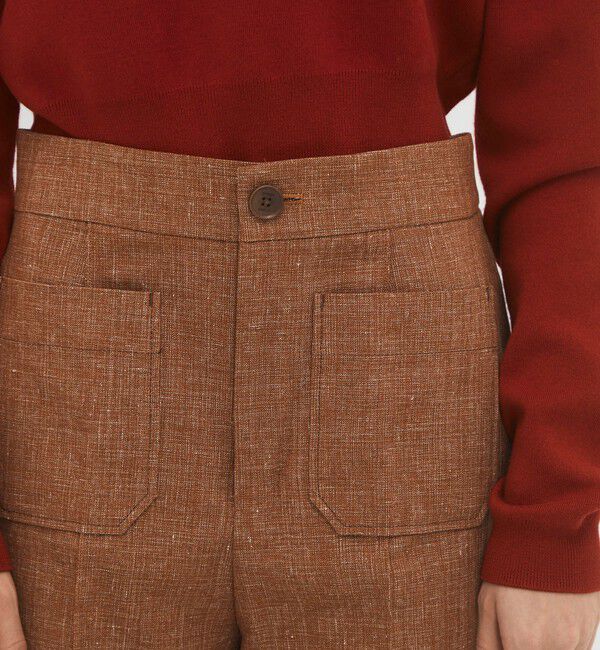 CABaN「コットンリネンスラブ ポケットワイドパンツ」|チノ|