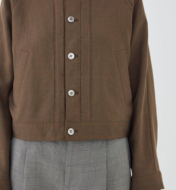 GALERIE VIE「フレンチリネン プリーテッドジャケット」|ブルゾン・スタジャン|