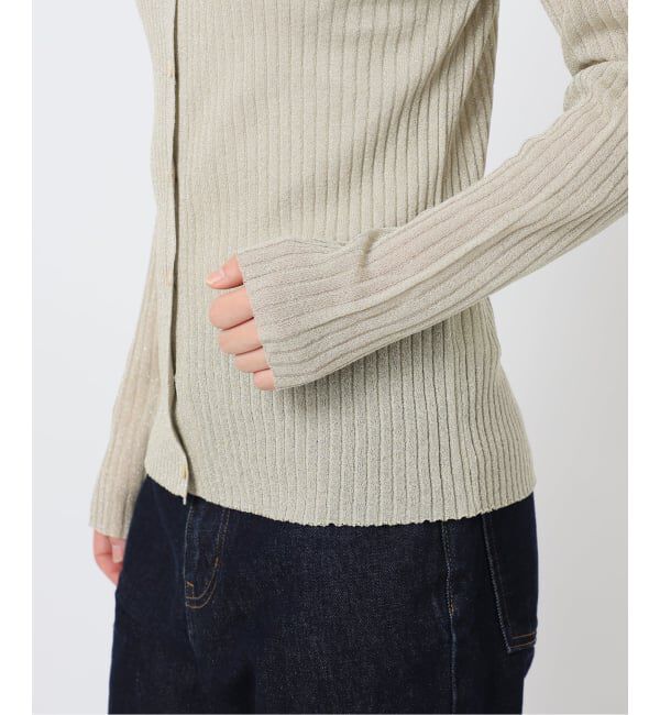 SLOBE IENA「ラメリブカーディガン」|カーディガン|