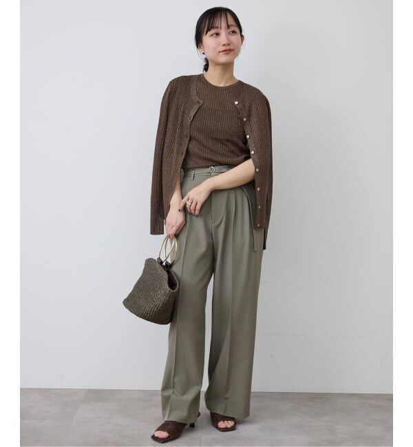 SLOBE IENA「ラメリブカーディガン」|カーディガン|