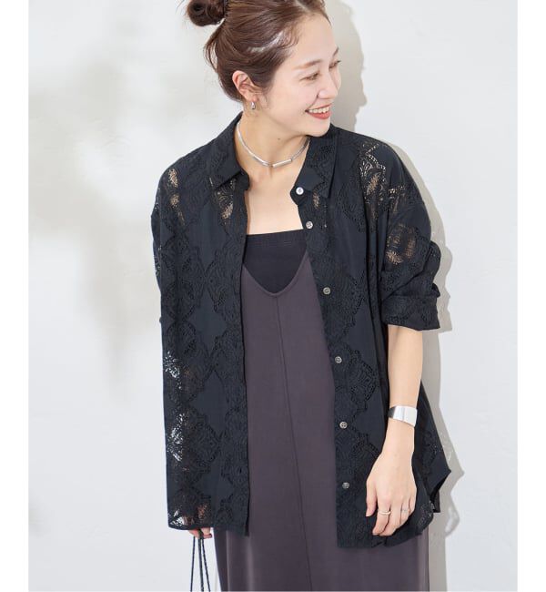 JOURNAL STANDARD「《予約》コードレース シャツ」|シャツ・ブラウス|ブラック