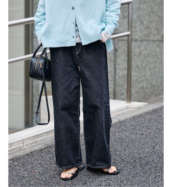 FRAMeWORK「ルーズストレートデニムパンツ」|デニム|ネイビー