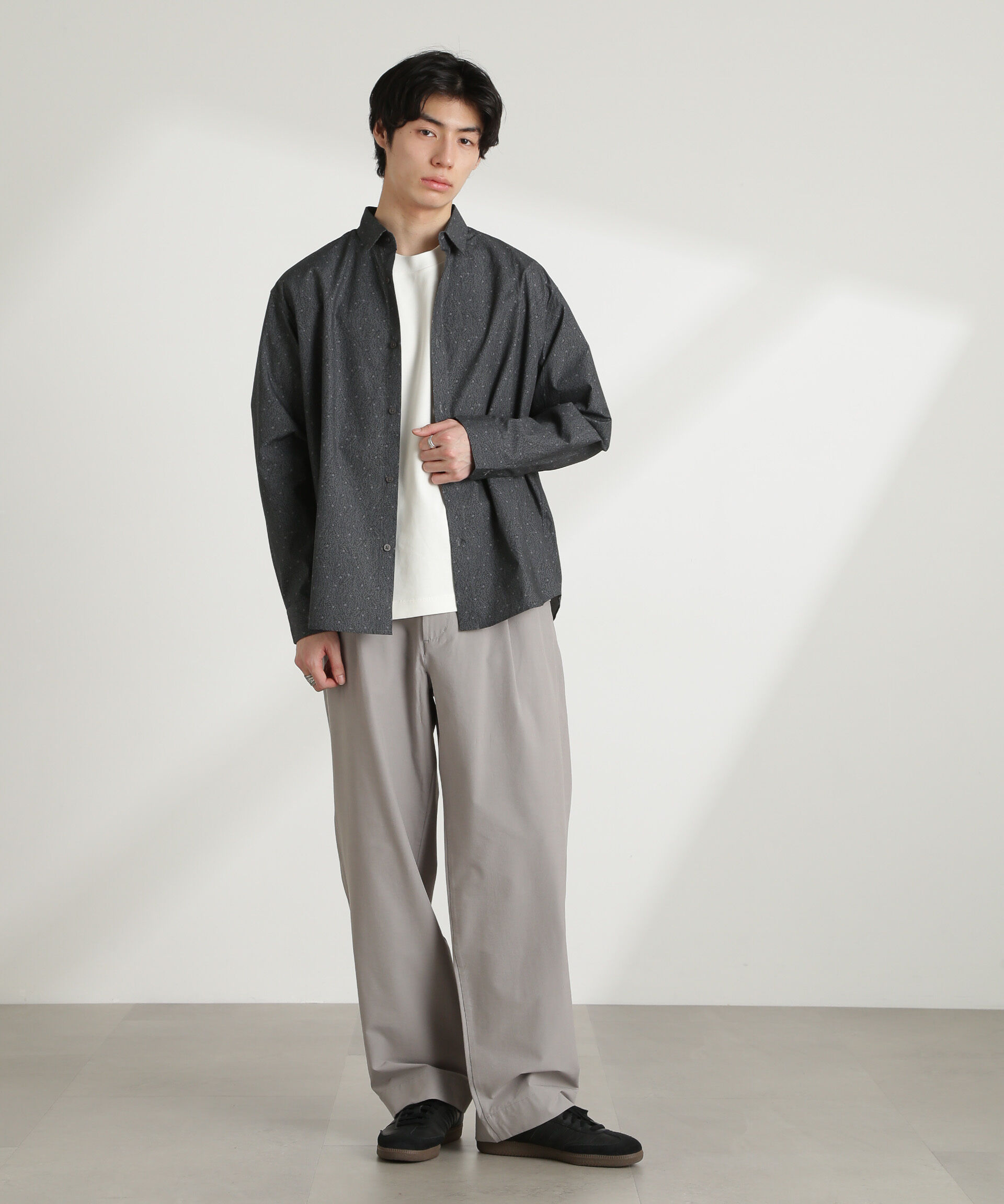 nano･universe「ストレッチワイドイージーパンツ(セットアップ可)」|チノ|