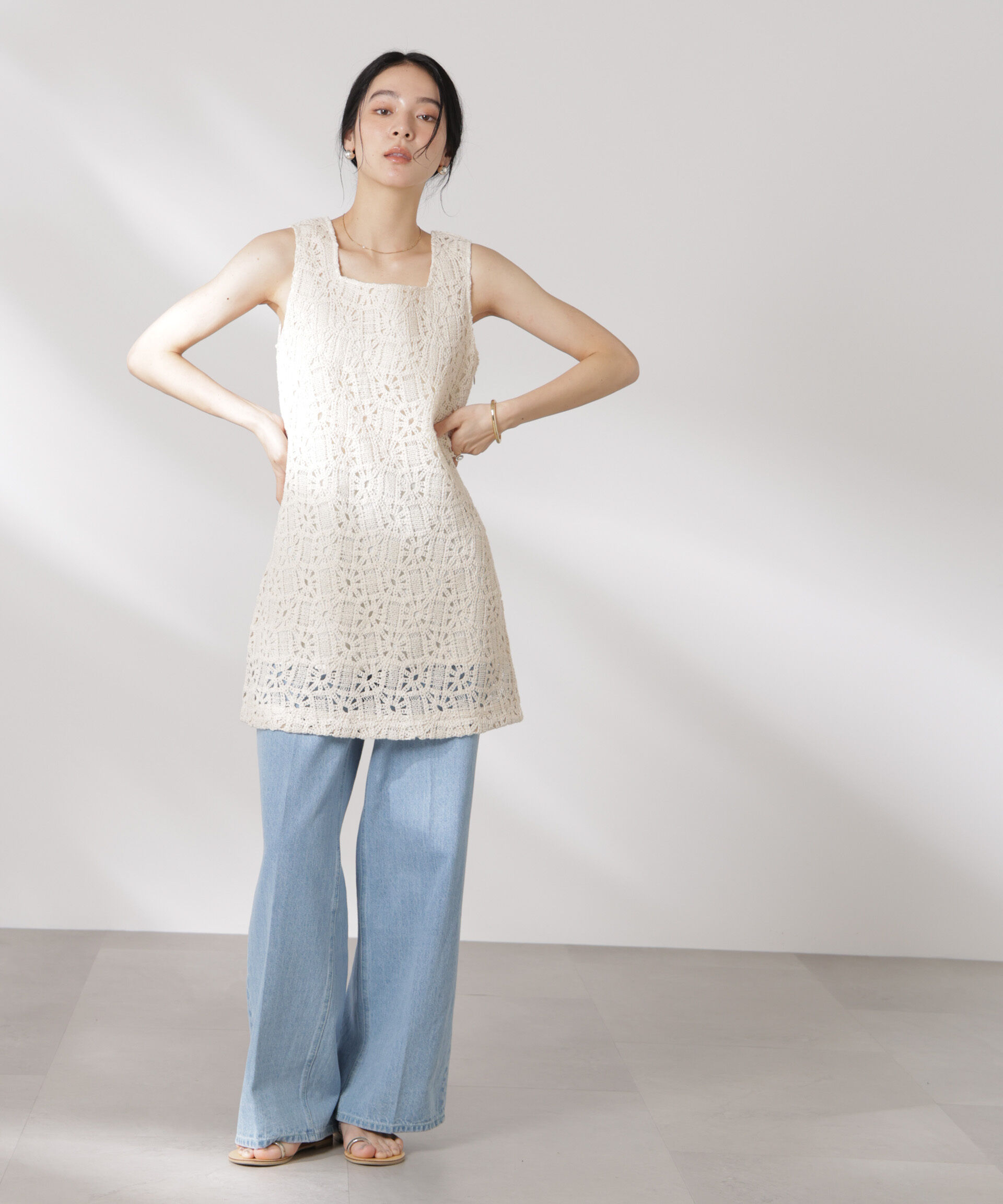 nano･universe「コットンコードレースミニワンピース(セットアップ可)」|ワンピース|