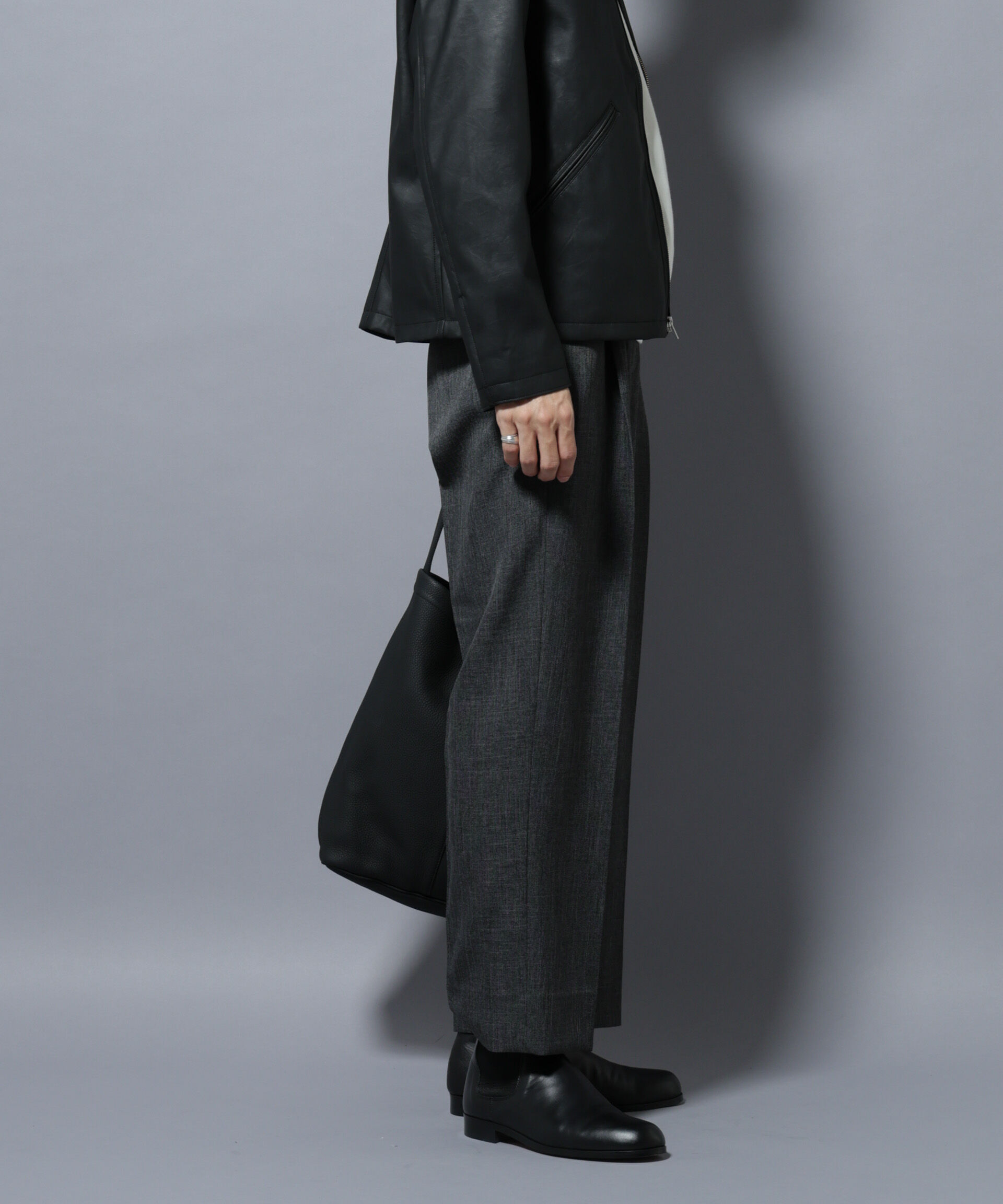 nano･universe「「大人のワイドパンツ」シャークスキンイージースラックス」|チノ|