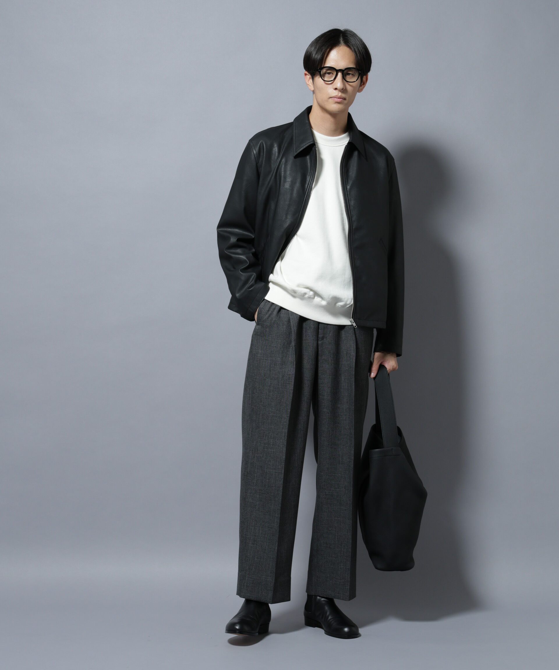 nano･universe「「大人のワイドパンツ」シャークスキンイージースラックス」|チノ|