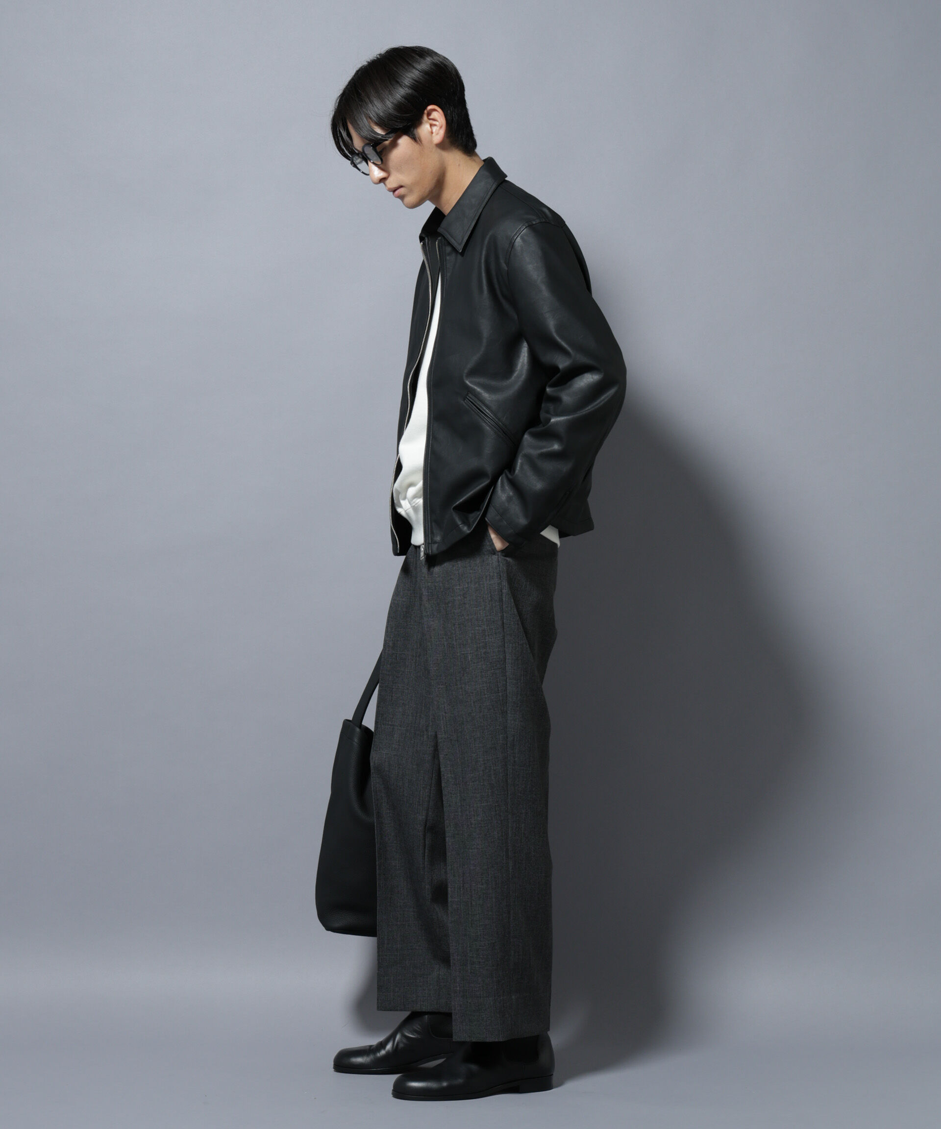 nano･universe「「大人のワイドパンツ」シャークスキンイージースラックス」|チノ|