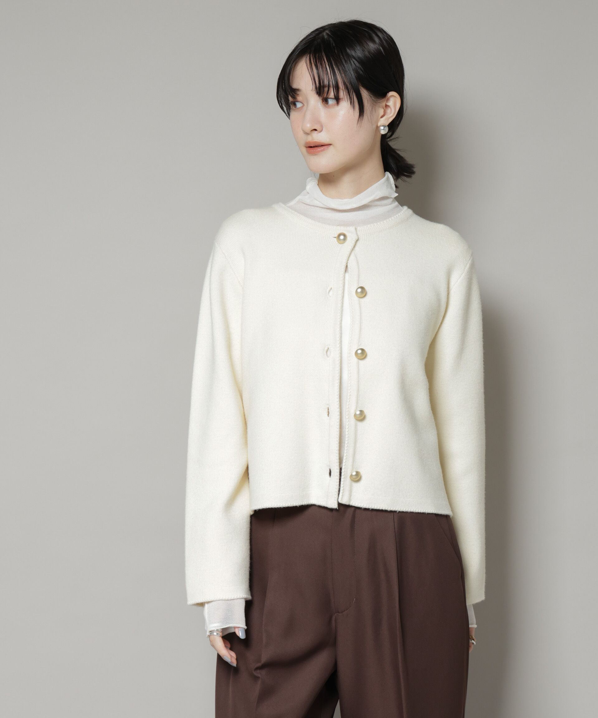 nano･universe「ミラノリブニットジャケット」|ニット・セーター|