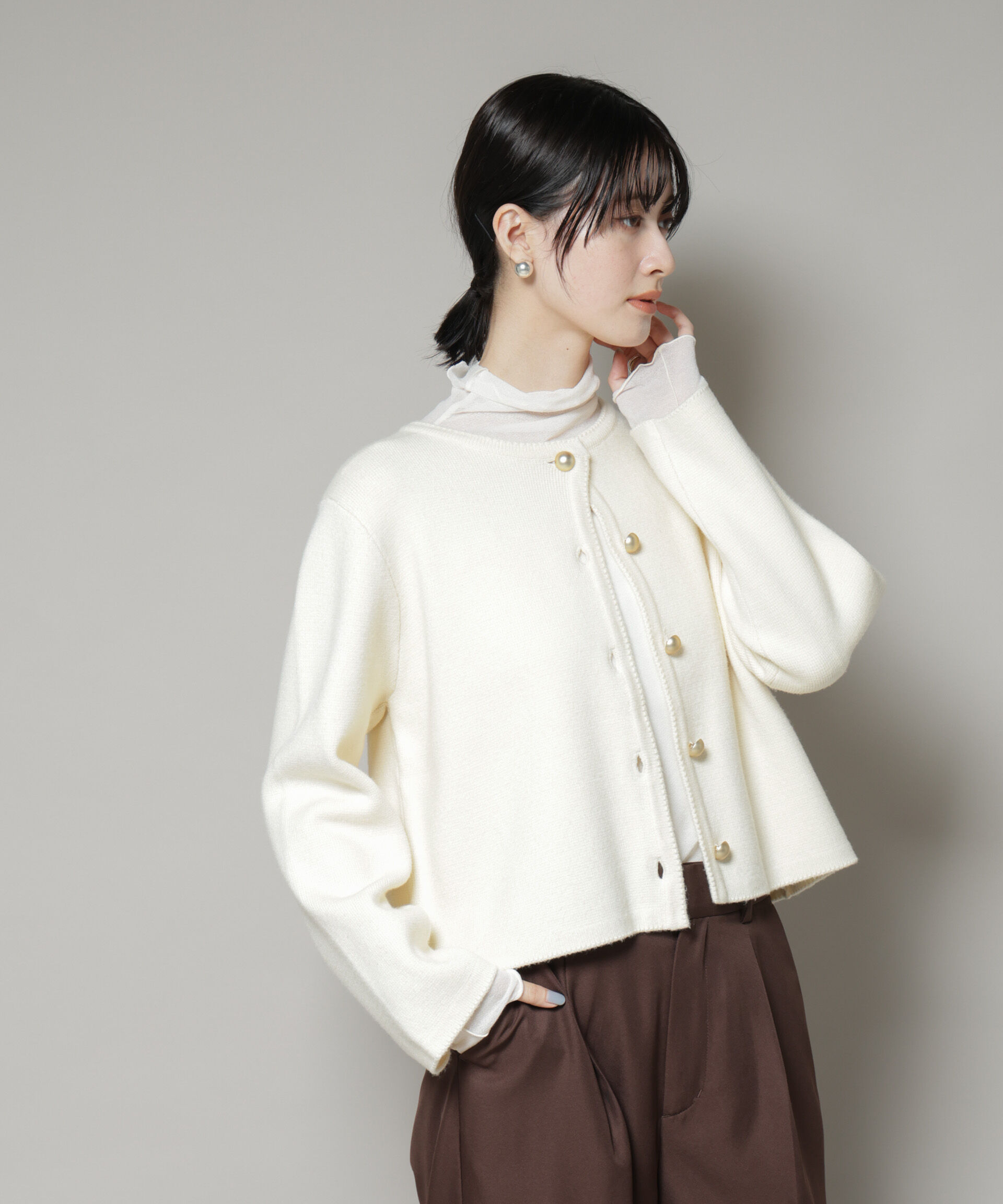 nano･universe「ミラノリブニットジャケット」|ニット・セーター|