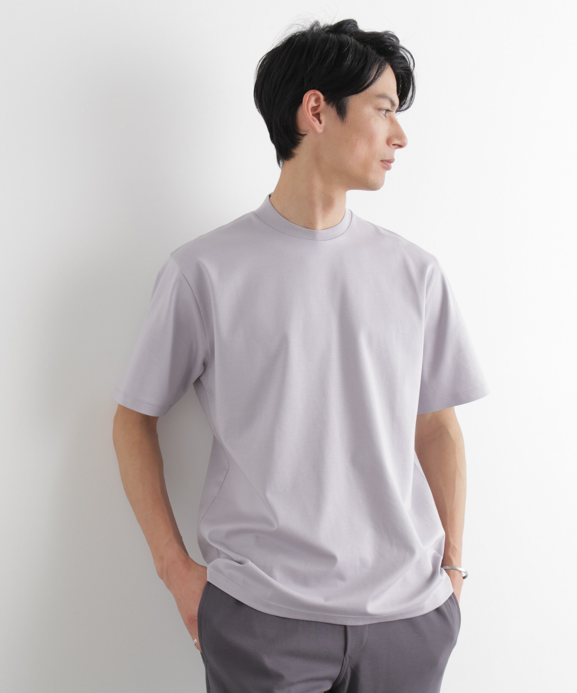 nano･universe「ジャケT(R) プレミアム クルーネック 半袖」|Tシャツ・カットソー|