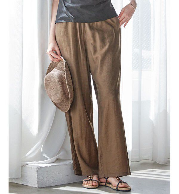 23区「【SLOW/一部店舗限定】ブライトヴィンテージクロス ワイドパンツ」|その他|ブラウン系
