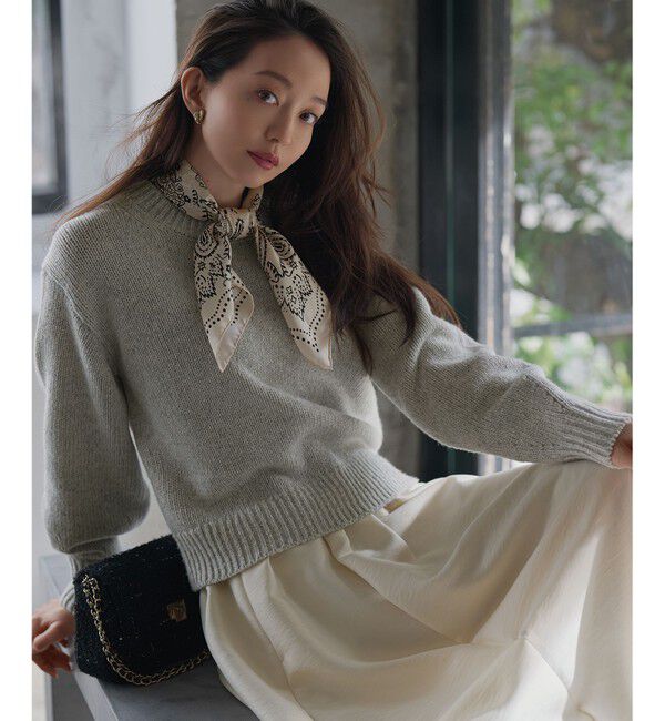 23区「【GISELe掲載】ウールカシミヤ パフスリーブ ニット」|ニット・セーター|ﾗｲﾄｸﾞﾚ