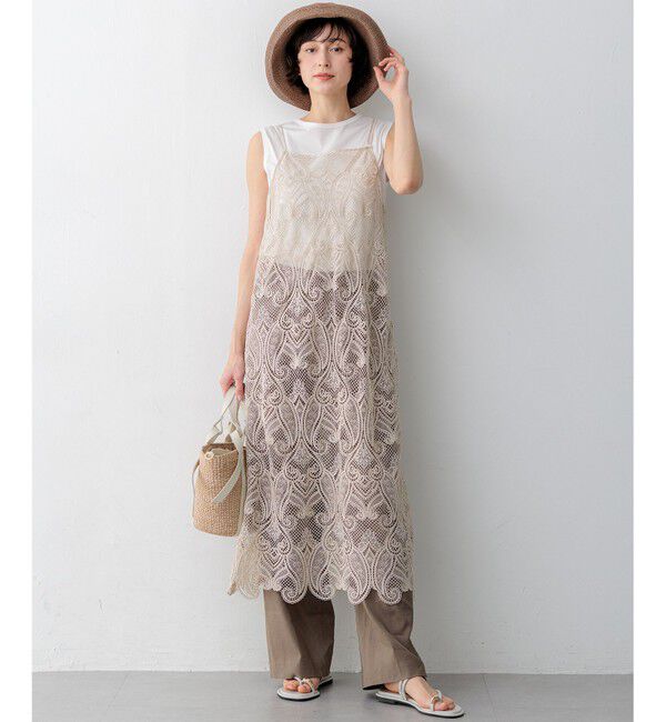 23区「【BAILA掲載】ペイズリーレース キャミソールワンピース」|ワンピース|