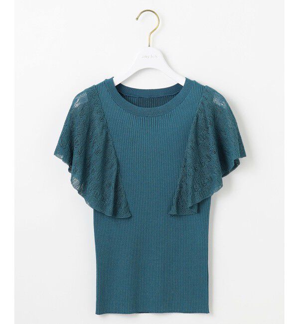 any SiS「【洗える】レーシーフレアスリーブ ニット」|ニット・セーター|