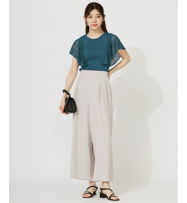 any SiS「【洗える】レーシーフレアスリーブ ニット」|ニット・セーター|