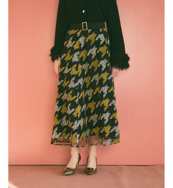 Grace Class「千鳥刺繍チュールスカート」|スカート|