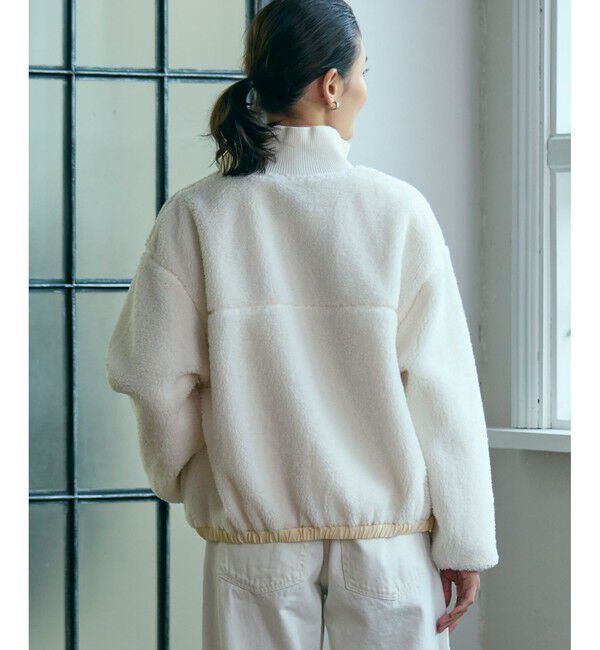 LACOSTE「リブニットスタンドカラーソフトボアジャケット / スタンドジップボアブルゾン」|ブルゾン・スタジャン|