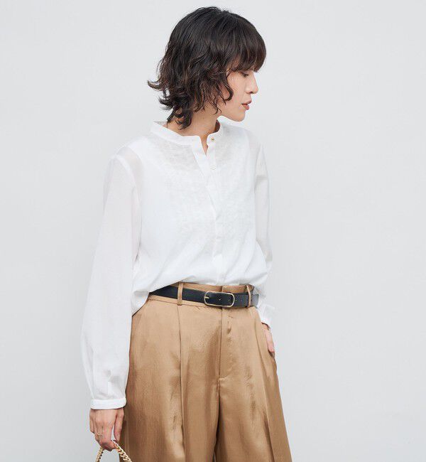 NOLLEY'S「ウォッシャブル前チュールフリルブラウス」|シャツ・ブラウス|