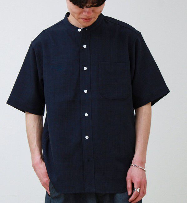 GLOSTER「【セットアップ対応】リネンライクバンドカラーシャツ」|シャツ・ブラウス|