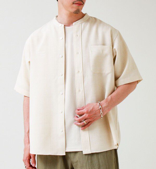 GLOSTER「【セットアップ対応】リネンライクバンドカラーシャツ」|シャツ・ブラウス|