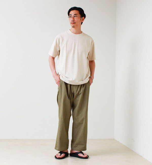 GLOSTER「【無地見えで差がつく】斜めフクレジャガードTシャツ」|Tシャツ・カットソー|