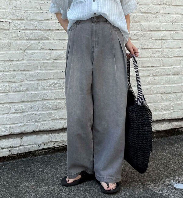 fredy emue「ライトオンスタックデニムパンツ」|デニム|