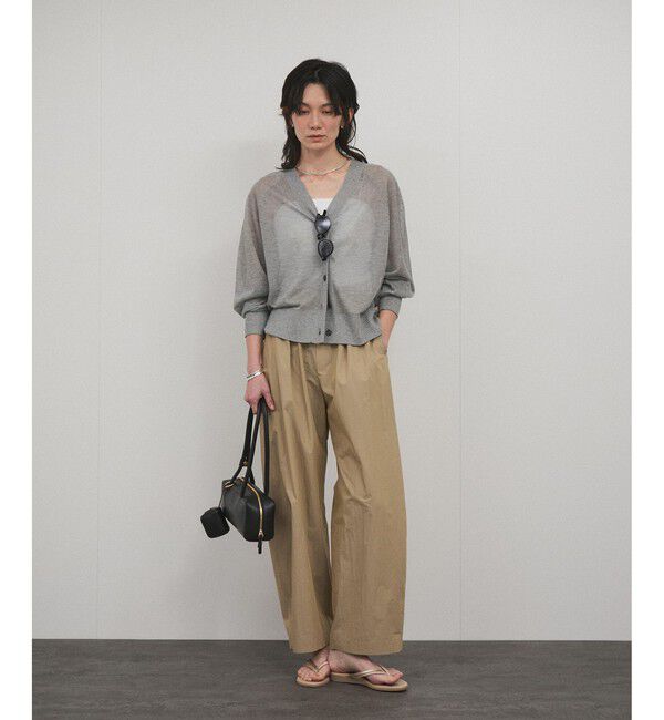 SALON adam et rope'「ブライトラメVネックシアーカーディガン / UV対策・冷房対策」|カーディガン|