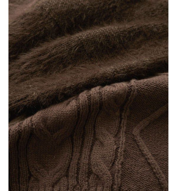 VIS「【洗える】オフショルケーブル編みミニワンピース」|ワンピース|