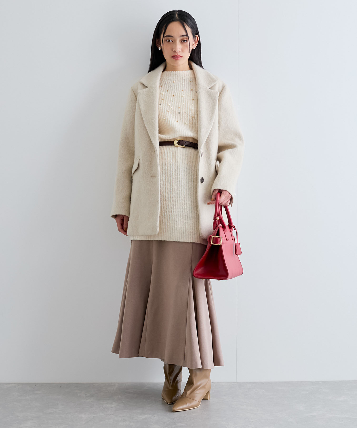 VIS「ビジュー付きニットワンピース」|ワンピース|