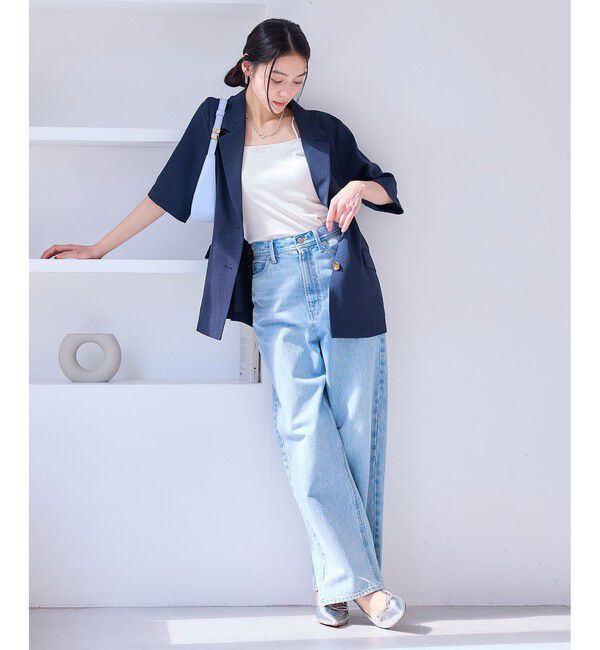 VIS「【美easy】ハーフスリーブジャケット/セットアップ対応・洗える」|テーラードジャケット|