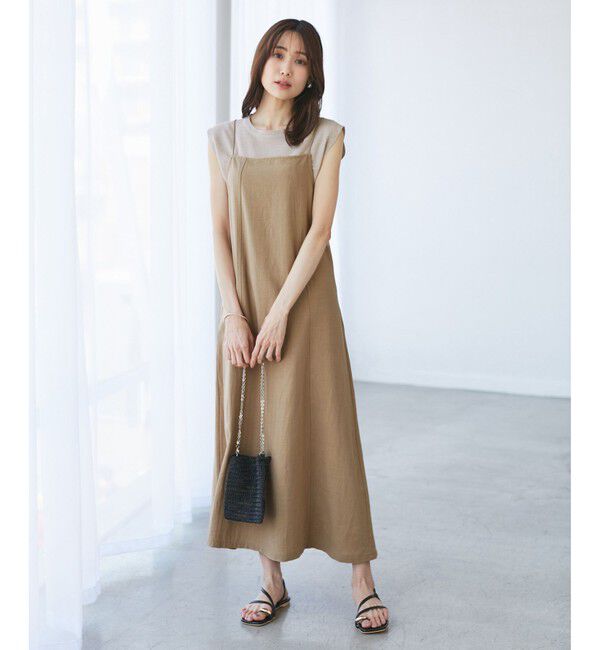 Rope&rsquo;Picnic「【emur/エミュール】ワンウォッシュリネンキャミワンピース」|ワンピース|