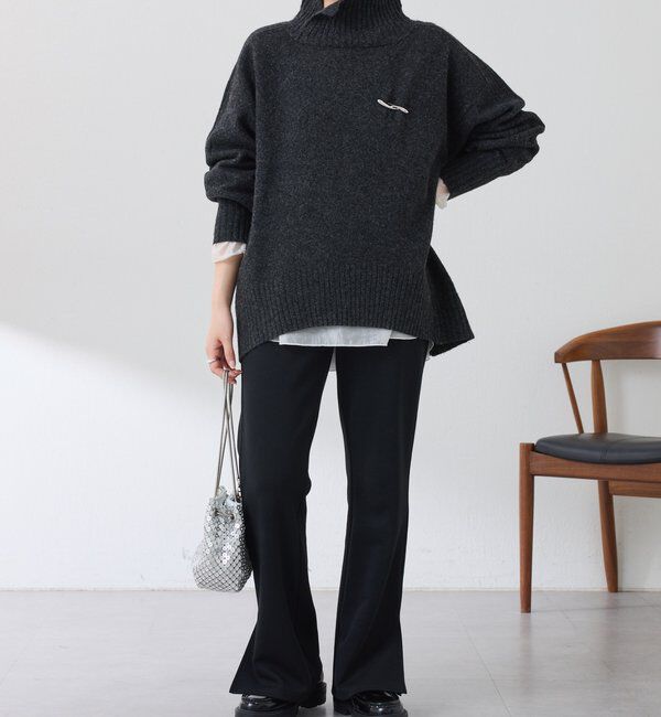  「ウール混スリットタートルニット」|ニット・セーター|