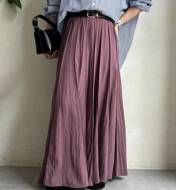  「パネルプリーツスカート」|スカート|ボルドー