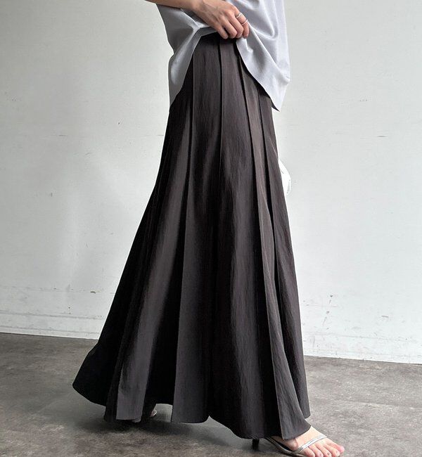  「パネルプリーツスカート」|スカート|チャコールグレー
