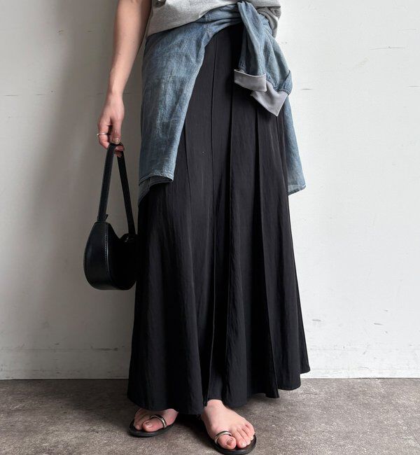  「パネルプリーツスカート」|スカート|ブラック
